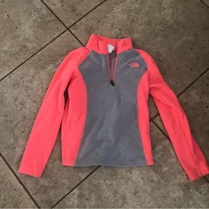 The North Face Girls Coral Gray 1/4 Zip Fleece Sz 7/8
